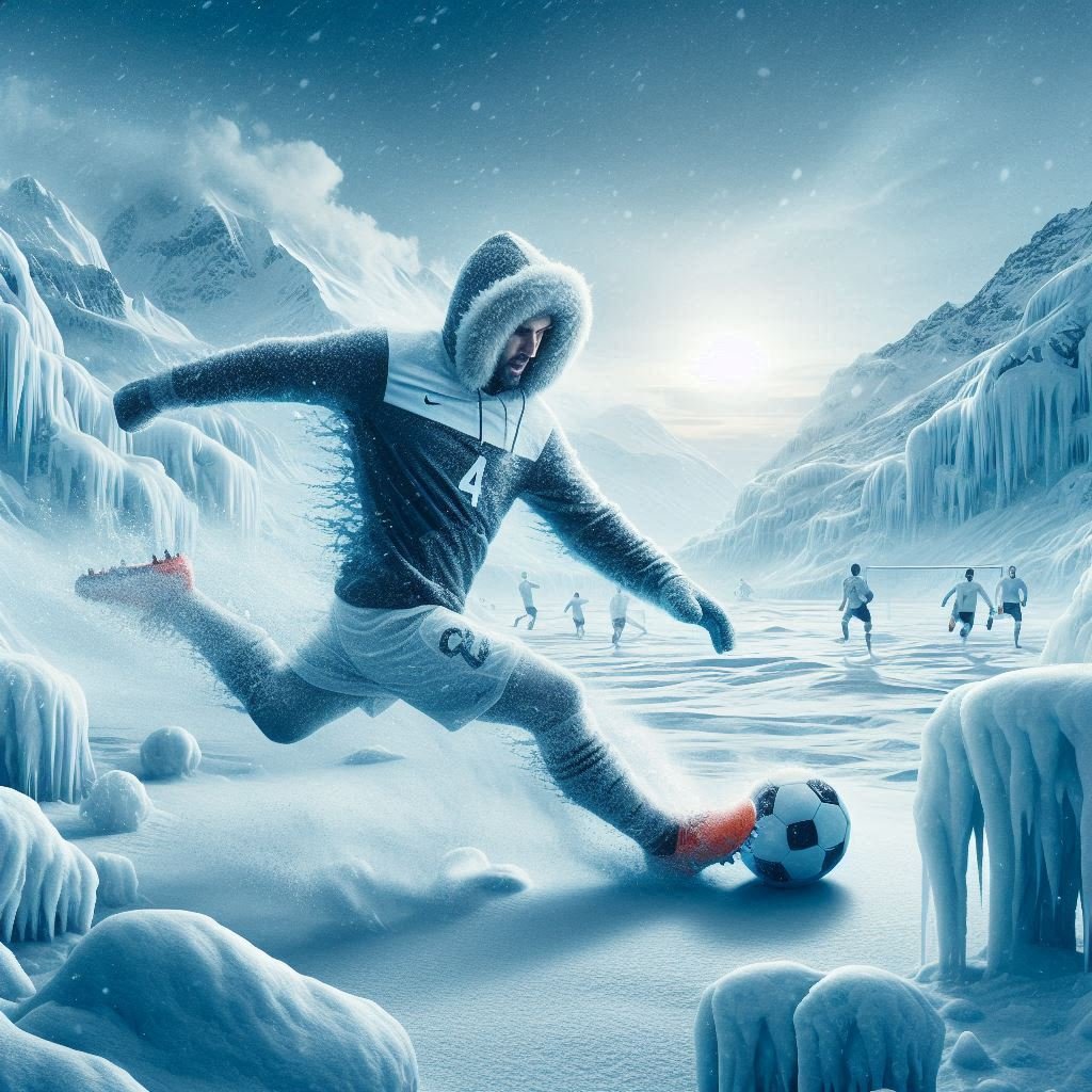 Serunya Main Sepak Bola Ekstrem di Kutub Utara