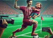 Aksi Nyeleneh Pemain Sepak Bola: Tampil di Lapangan Sambil Membawa Boneka Kesayangannya