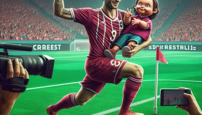 Aksi Nyeleneh Pemain Sepak Bola: Tampil di Lapangan Sambil Membawa Boneka Kesayangannya