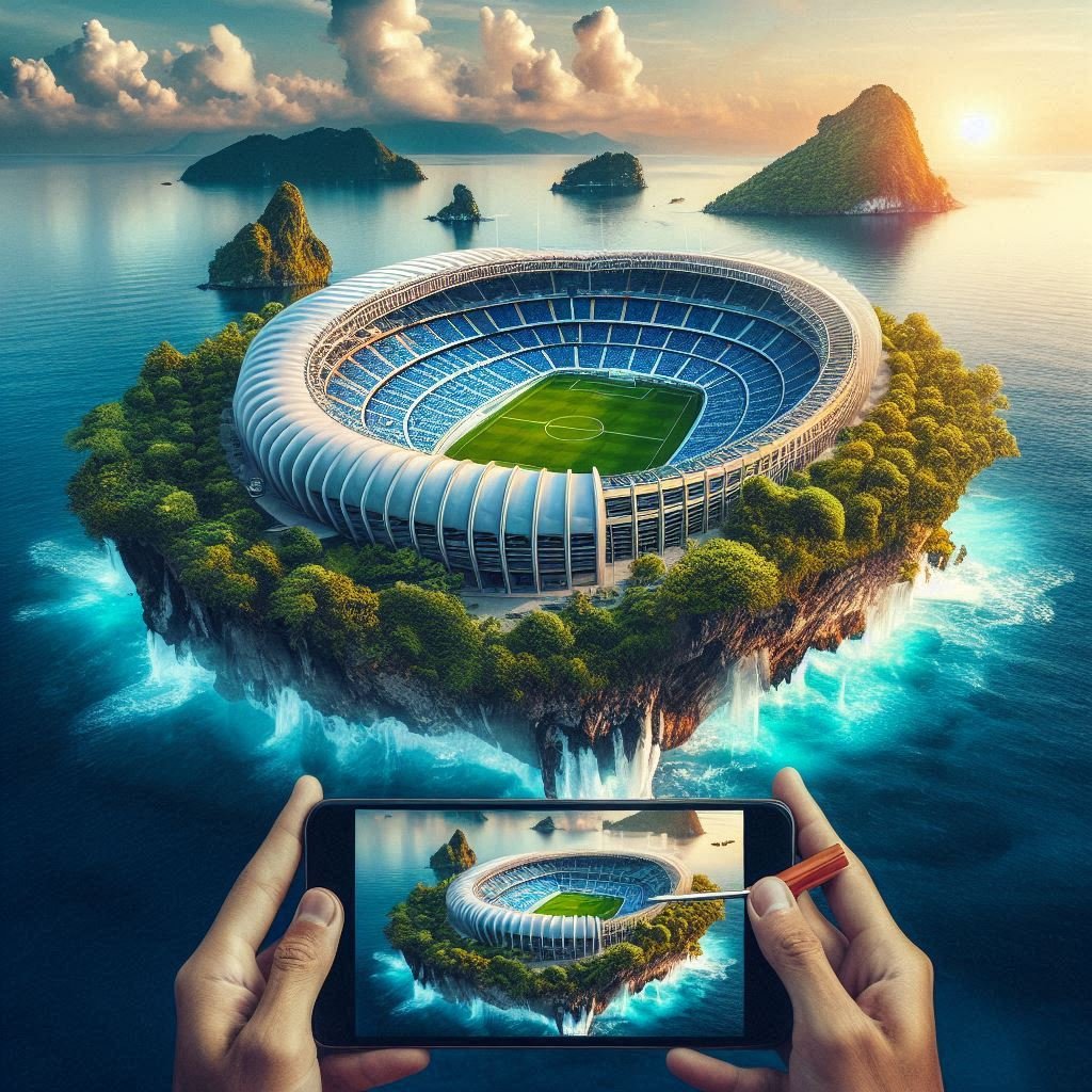 Stadion Sepak Bola Unik yang Berdiri di Atas Laut