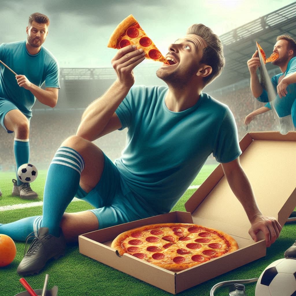 Pemain Ini Sempat Makan Pizza Saat Pertandingan