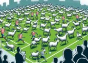 Pertandingan Sepak Bola Tertunda karena Ratusan Kambing Serbu Lapangan
